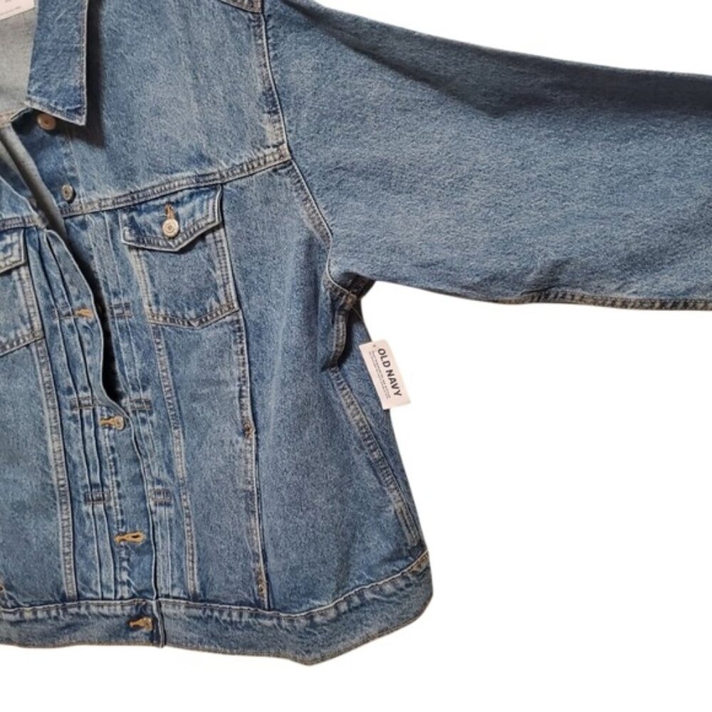 NWT Denim Jacket Old Navy Relaxed Classic XXL Birdie - Picture 8 of 14